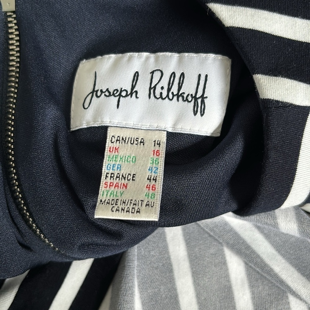 2/$100 JOSEPH RIBKOFF Blue Sleeveless Mock-Wrap Dress Size 14 - Picture 10 of 12